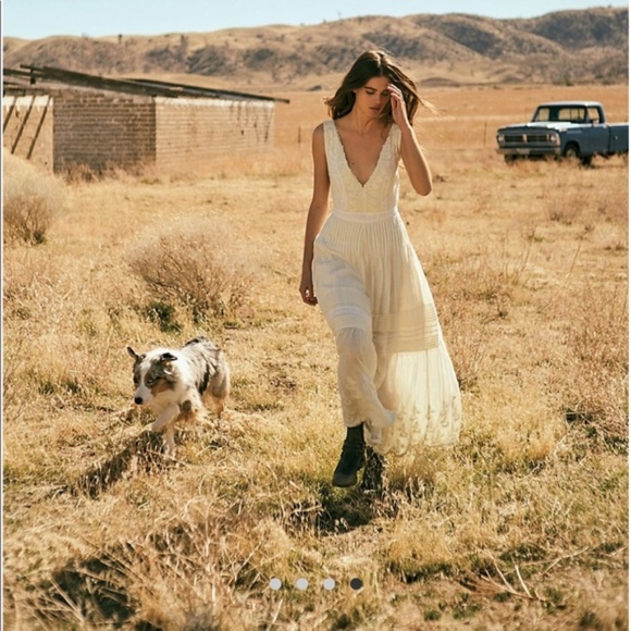 Free People Pants - NWT FREE PEOPLE PALOMA IVORY EMBROIDERED JUMPSUIT